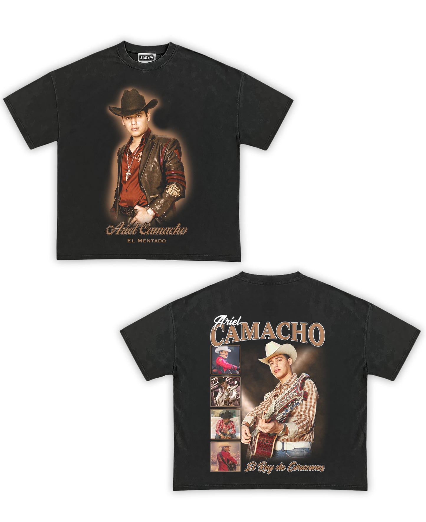 Ariel Camacho Tribute Vintage Shirt: Front/Back (Vintage Black)