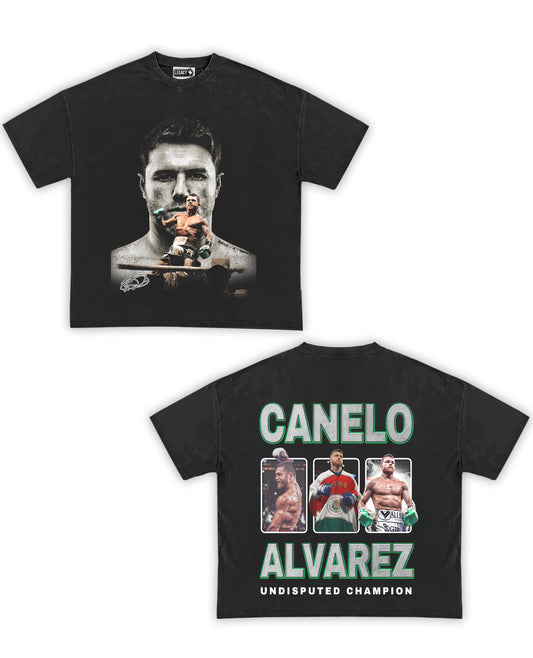 Canelo Tribute Vintage Shirt: Front/Back (Vintage Black)