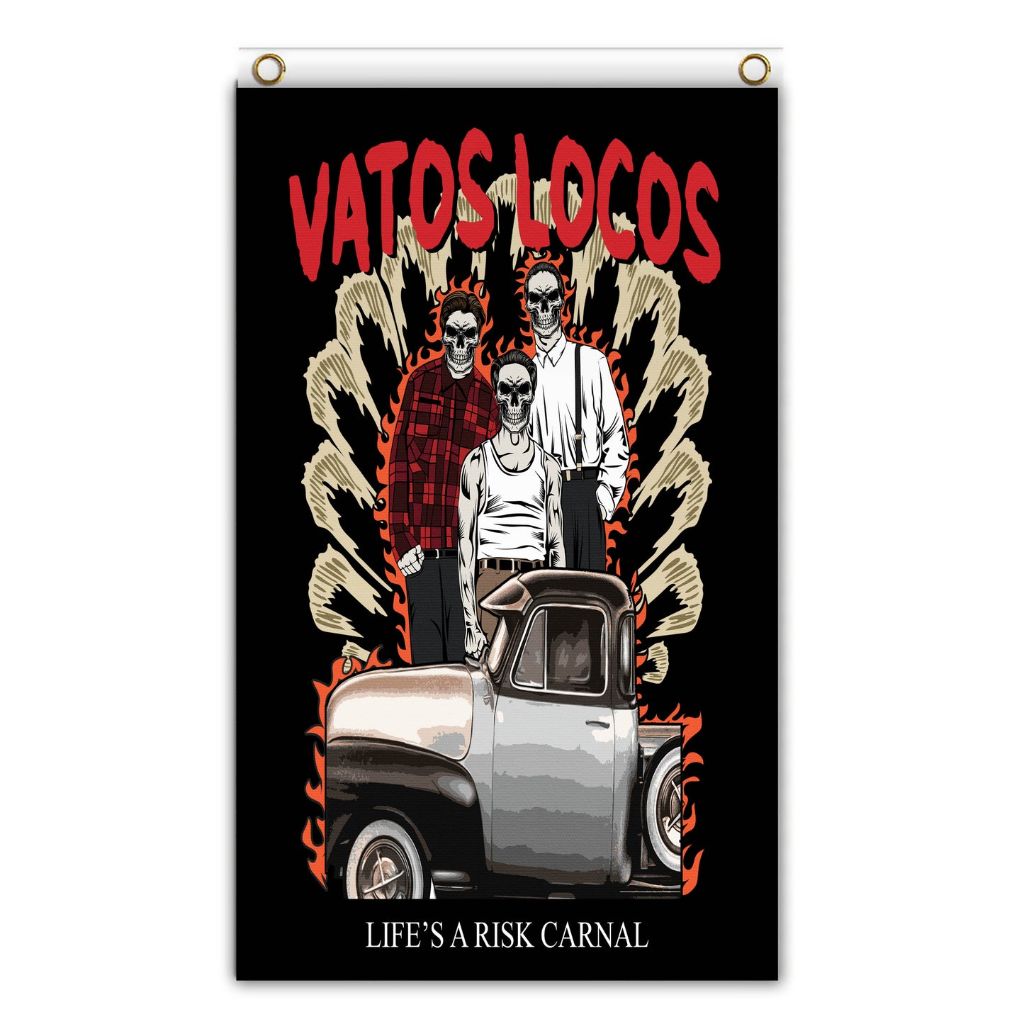 Vatos Locos Skeleton Banner/Flag