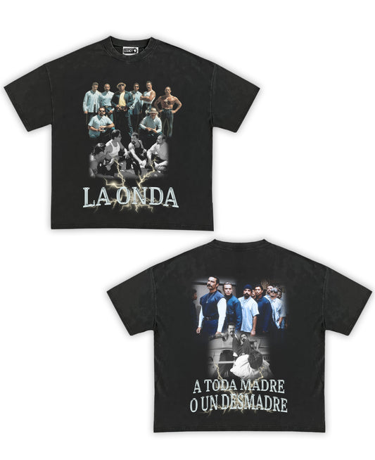 La Onda Tribute Vintage Shirt: Front/Back (Vintage Black & Cream)