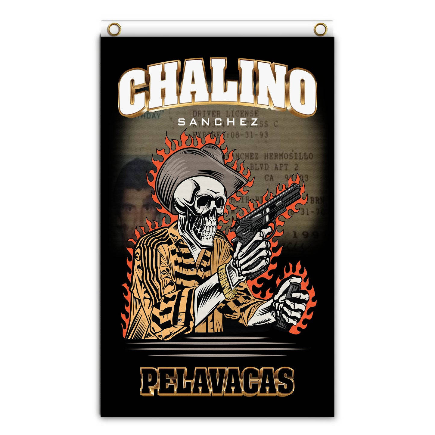 Chalino Sanchez Skeleton Banner/Flag